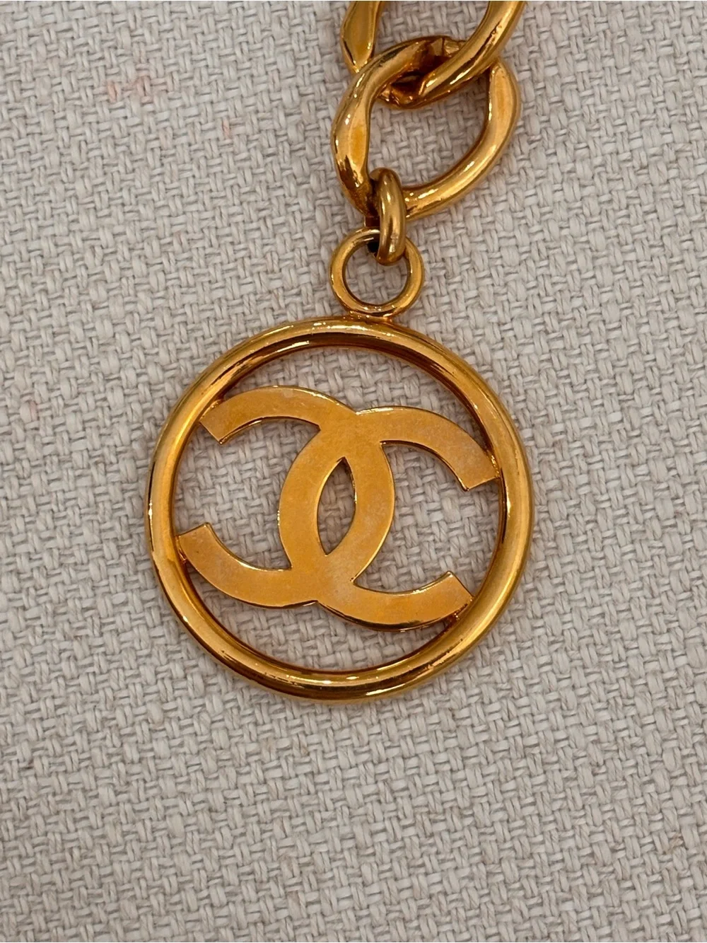 Authentic CHANEL gold plated chain belt big CC charm 92cm long